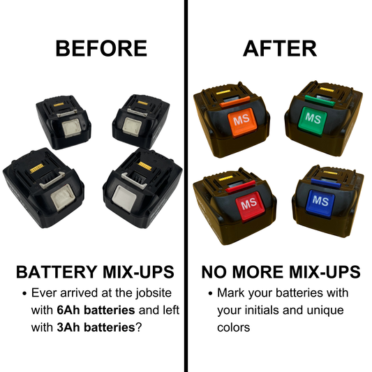 Personalisierter Zweifärbiger Makita 18V Akku Knopf