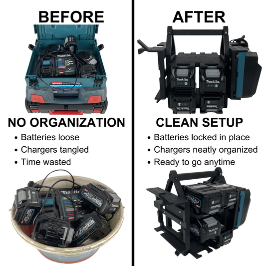 Makita 40V Akku- & Ladegerät-Tragesystem (bis zu 12 Akkus)