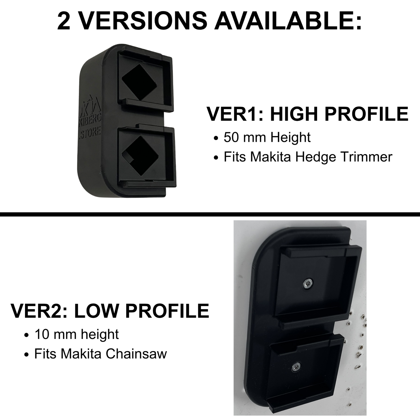 KIBERG Wandhalterung für Makita 18V Dual-Akku-Werkzeuge | High & Low Profile | Heckenschere & Kettensäge