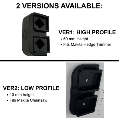 KIBERG Wandhalterung für Makita 18V Dual-Akku-Werkzeuge | High & Low Profile | Heckenschere & Kettensäge