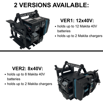 Personalisiertes Makita 40V Akku- & Ladegerät-Tragesystem (bis zu 12 Akkus)