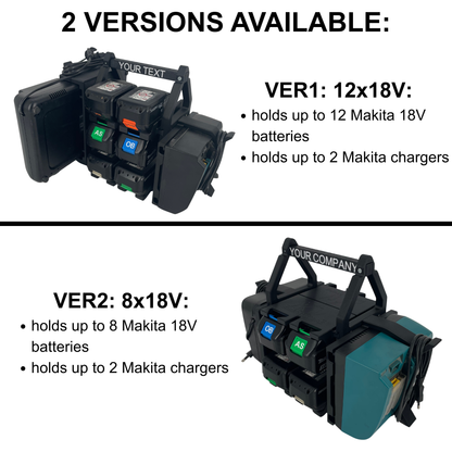 Personalisiertes Makita Akku- & Ladegerät-Tragesystem (bis zu 12 Akkus)