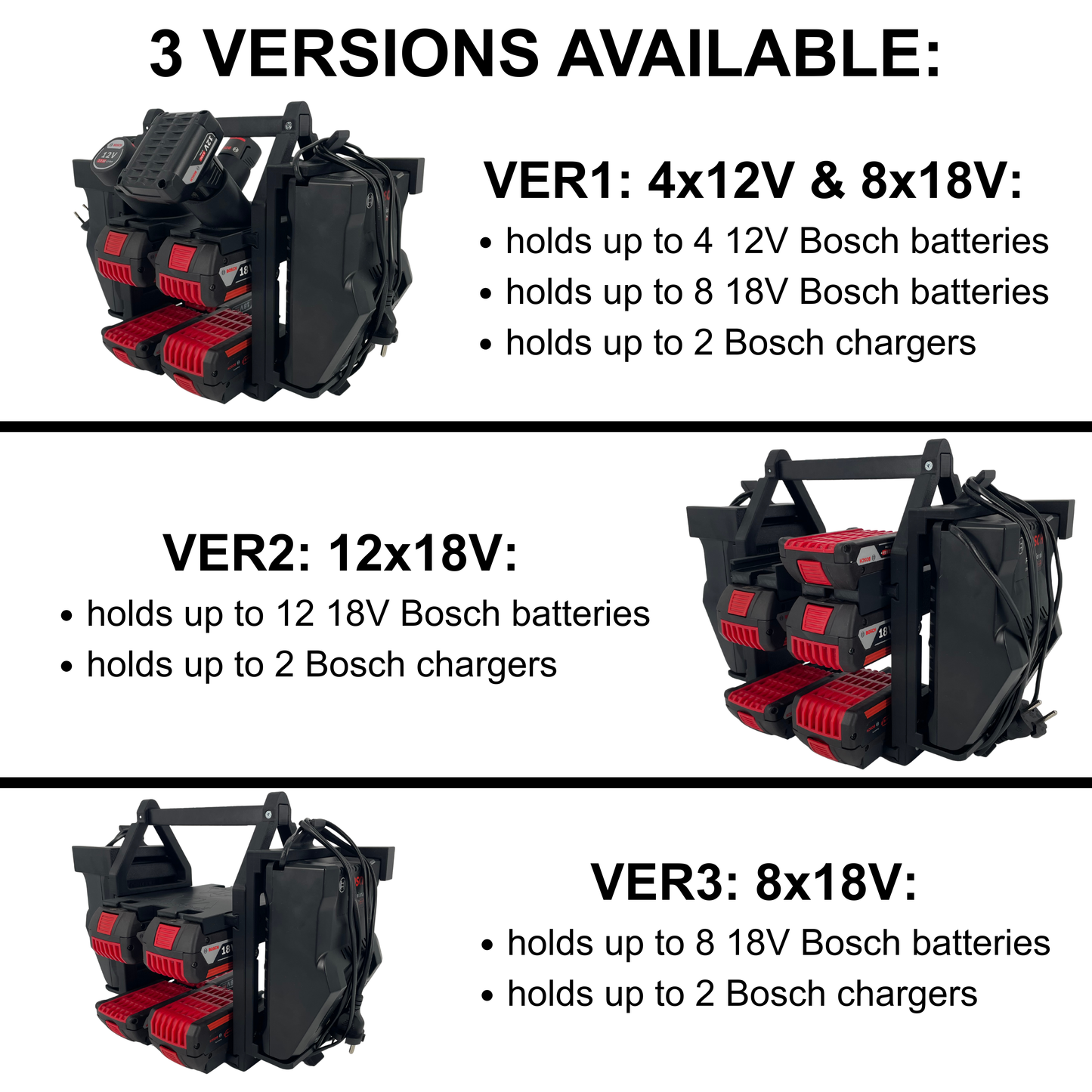 Bosch Akku- & Ladegerät-Tragesystem – Tragbarer Organizer für bis zu 12 Akkus (12V & 18V)