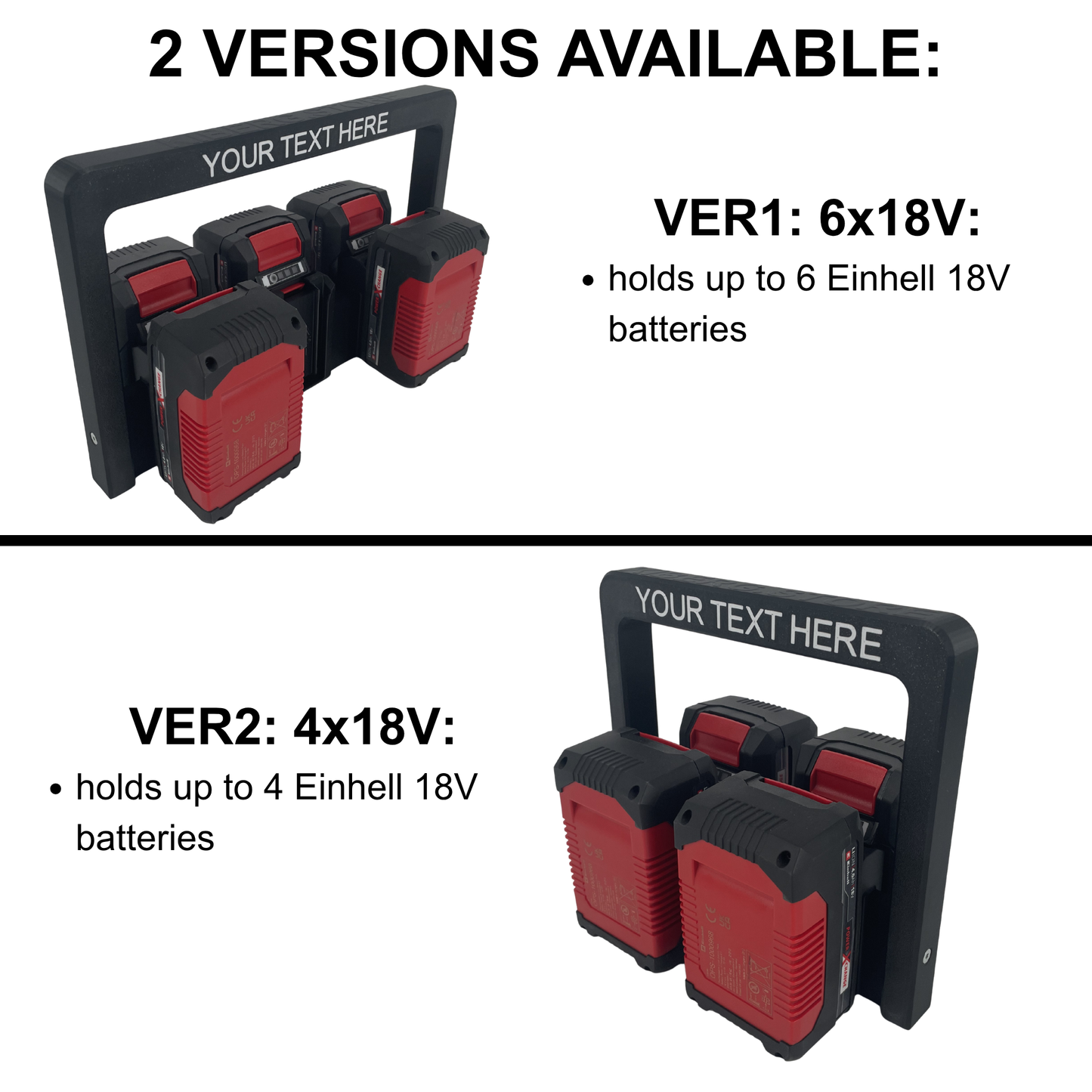 Personalisierter KIBERG Akkuträger für Einhell 18V Power X-Change | Wunschtext Gravur | Geschenk Handwerker