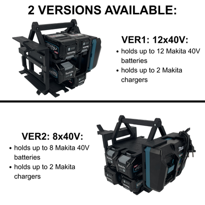 Makita 40V Akku- & Ladegerät-Tragesystem (bis zu 12 Akkus)