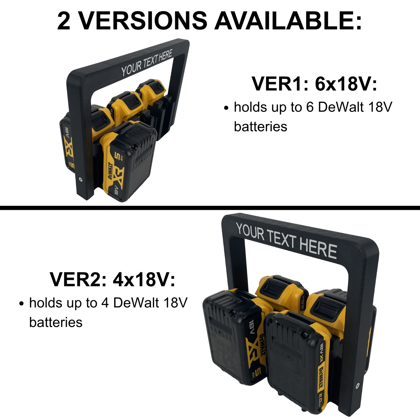 Personalisierter KIBERG Akkuträger für DeWalt 18V | Individuelle Gravur | 4 oder 6 Akkus | Geschenk Handwerker