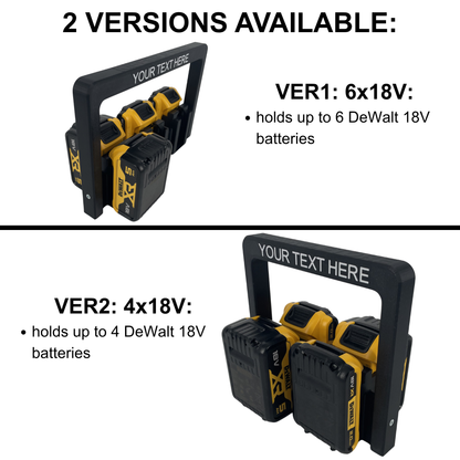 Personalisierter KIBERG Akkuträger für DeWalt 18V | Individuelle Gravur | 4 oder 6 Akkus | Geschenk Handwerker