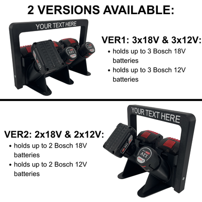 Personalisierter KIBERG Akkuträger für Bosch 18V & 12V | Wunschtext Gravur | Geschenk Handwerker