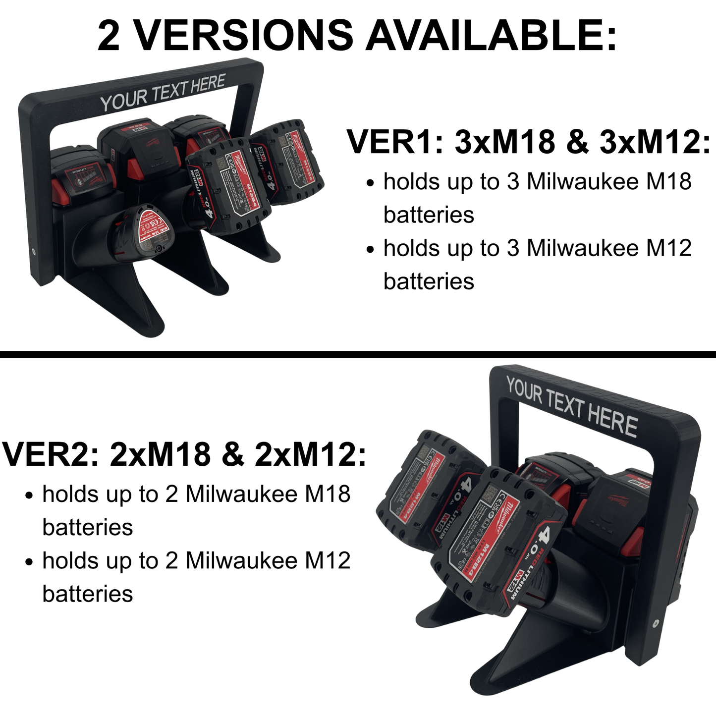 Personalisierter KIBERG Akkuträger für Milwaukee M18 & M12 | Wunschtext Gravur | Geschenk Handwerker