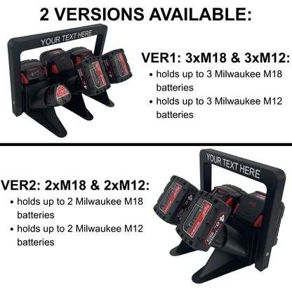 Personalisierter KIBERG Akkuträger für Milwaukee M18 & M12 | Wunschtext Gravur | Geschenk Handwerker