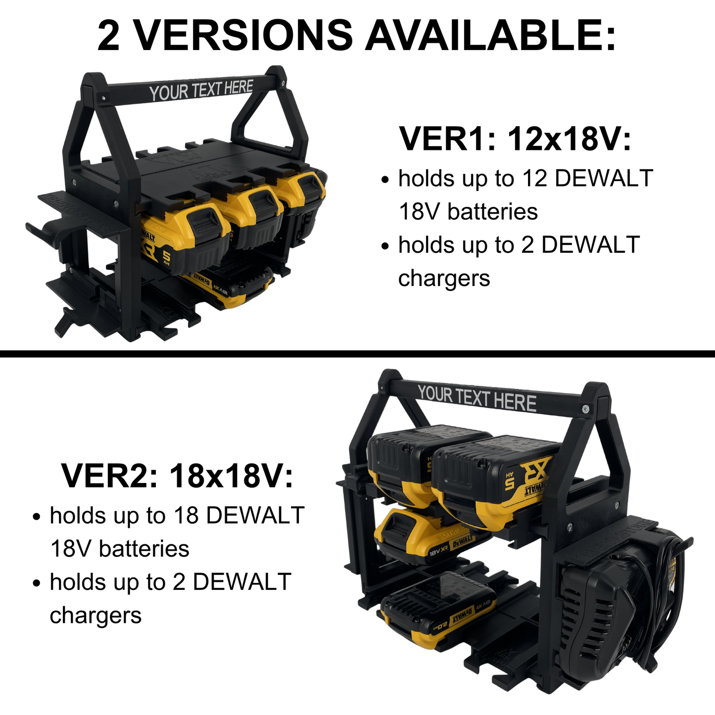 Personalisiertes DEWALT Akku- & Ladegerät-Tragesystem (bis zu 18 18V Akkus)