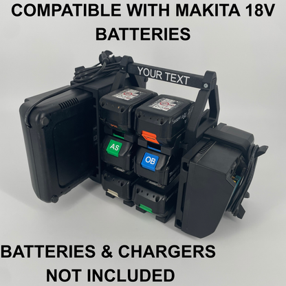 Personalisiertes Makita Akku- & Ladegerät-Tragesystem (bis zu 12 Akkus)