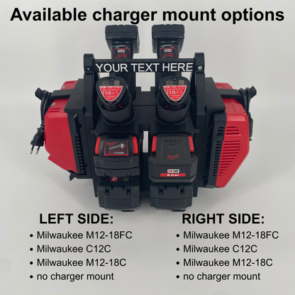 Personalisiertes Milwaukee Akku- & Ladegerät-Tragesystem (hält bis zu 12 M18 & M12 Akkus) - Packout Kompatibel