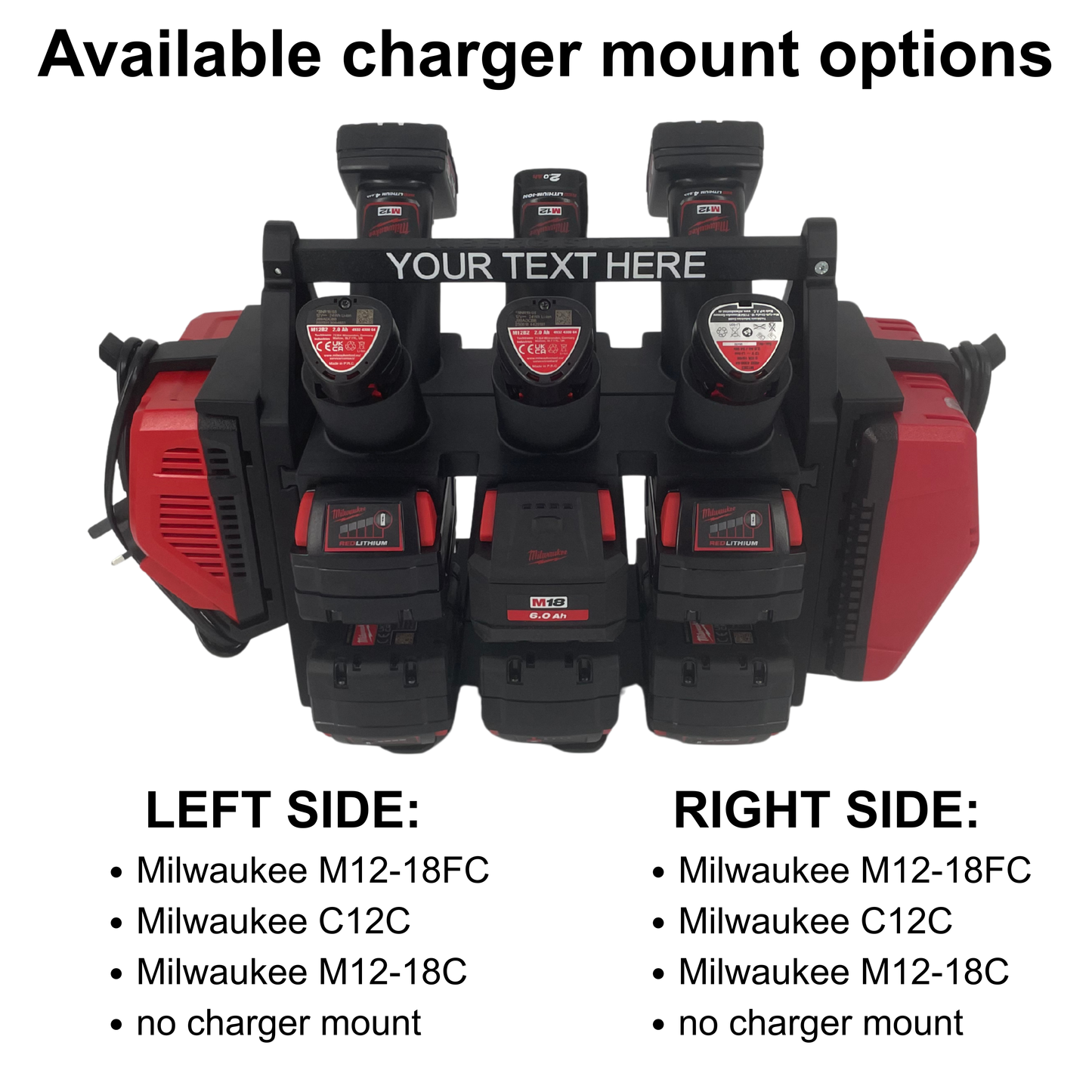Personalisiertes Milwaukee Akku- & Ladegerät-Tragesystem (hält bis zu 18 M18 & M12 Akkus) - Packout Kompatibel