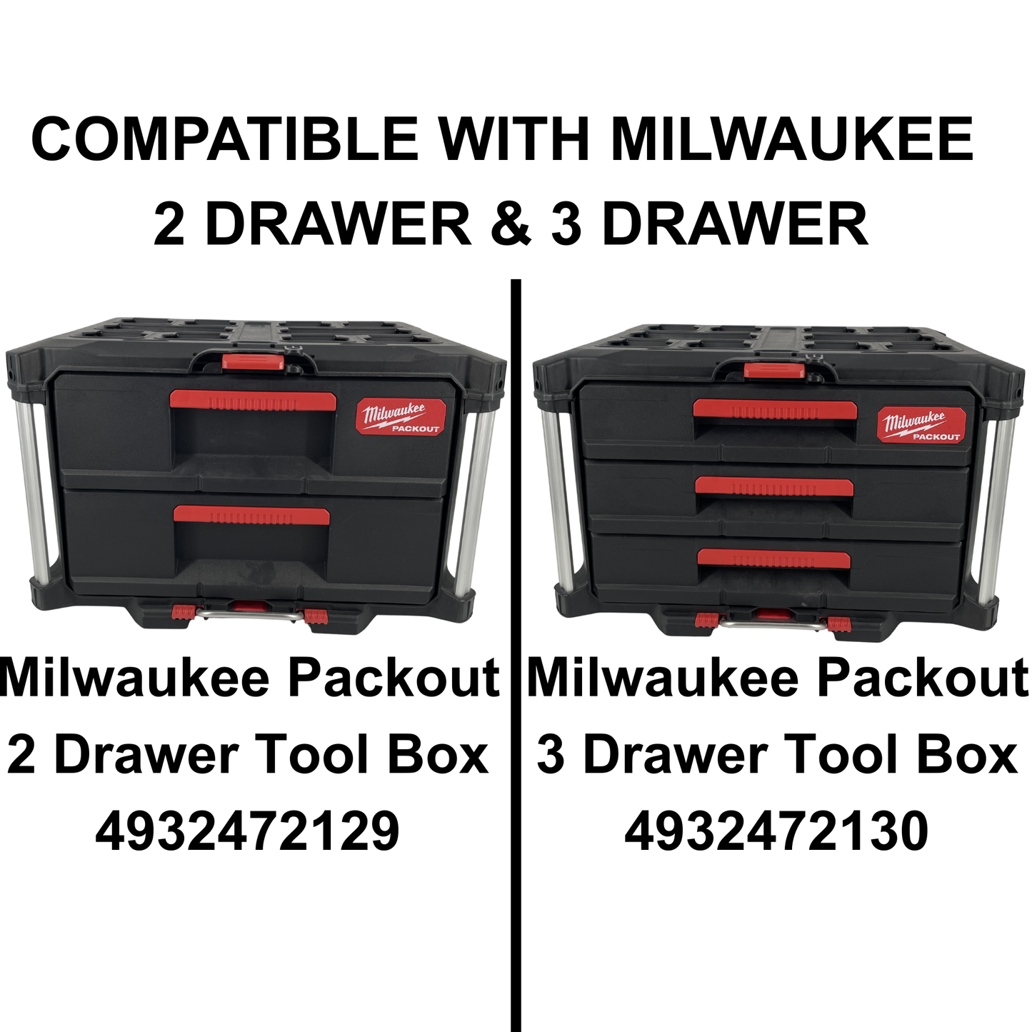 KIBERG Clip-on Label personalisiert für Milwaukee Packout 2 & 3 Drawer | bis 16 Zeichen | Farbe frei wählbar | Werkstatt-Beschriftung (Kopie)