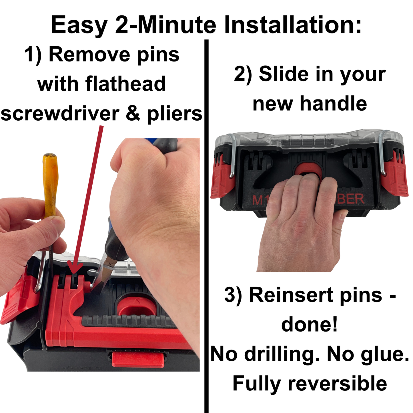 Personalisierter KIBERG Handle für Milwaukee Packout Compact Organiser | Wunschtext bis 16 Zeichen | Farbe wählbar | EU-Versand