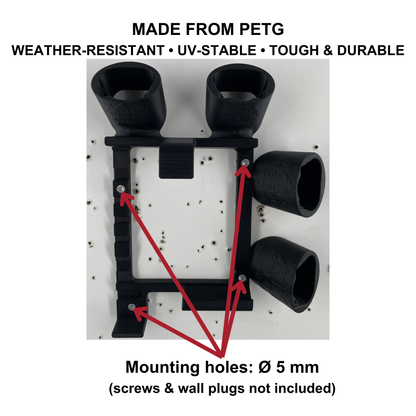 KIBERG Wandhalterung für Milwaukee M12 Ladegerät & Akkus | Slide-In System | M12-18FC & M12-18C | 2 oder 4 Akkuplätze