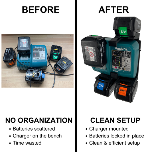 Makita DC18RA Wandhalterung mit Akkuhalter (2–4 Akkuplätze)