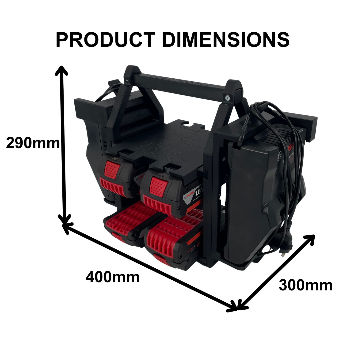 Bosch Akku- & Ladegerät-Tragesystem – Tragbarer Organizer für bis zu 12 Akkus (12V & 18V)