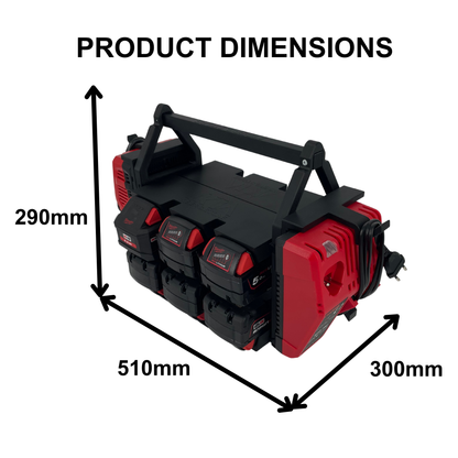 Milwaukee Akku- & Ladegerät-Tragesystem für Packout – Organizer für bis zu 18 M18 & M12 Akkus