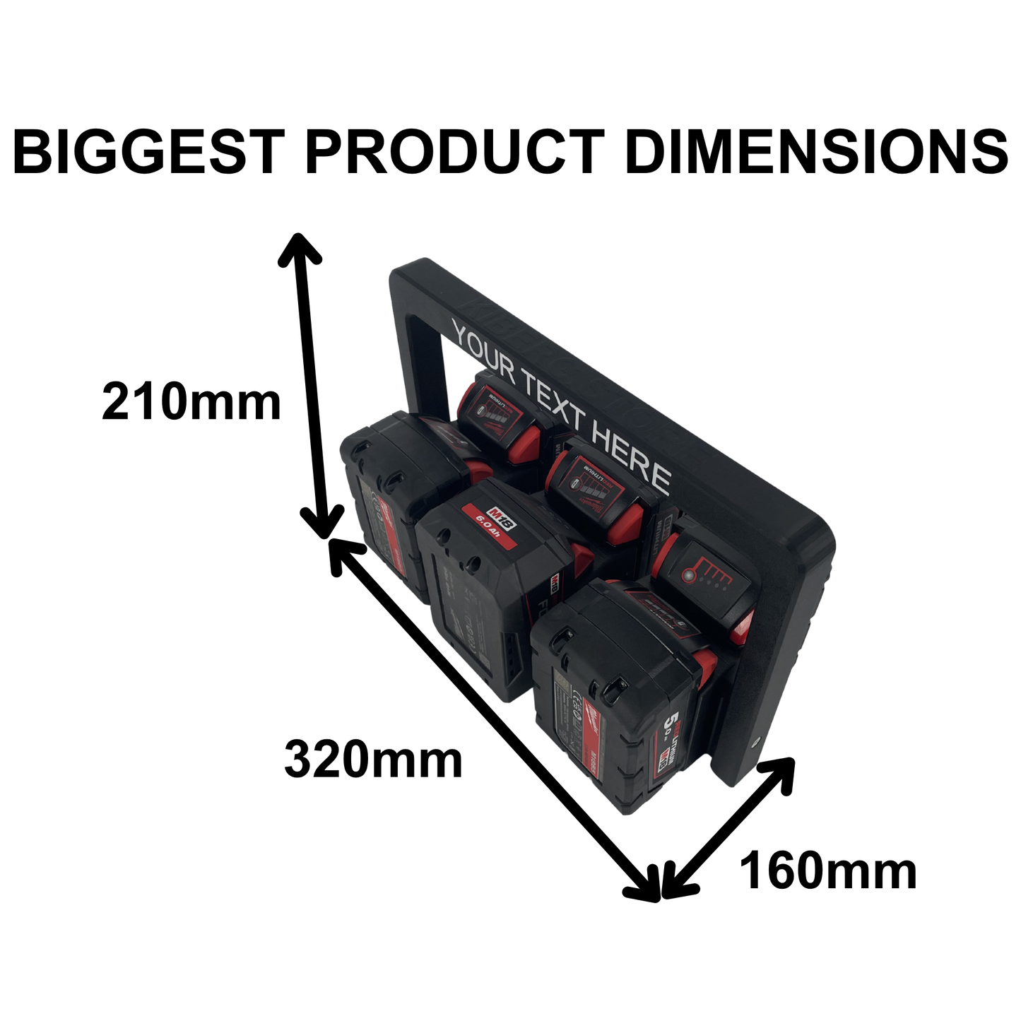 Personalisierter KIBERG Akkuträger für Milwaukee M18 | Wunschtext Gravur | 4 oder 6 Akkus | Geschenk Handwerker