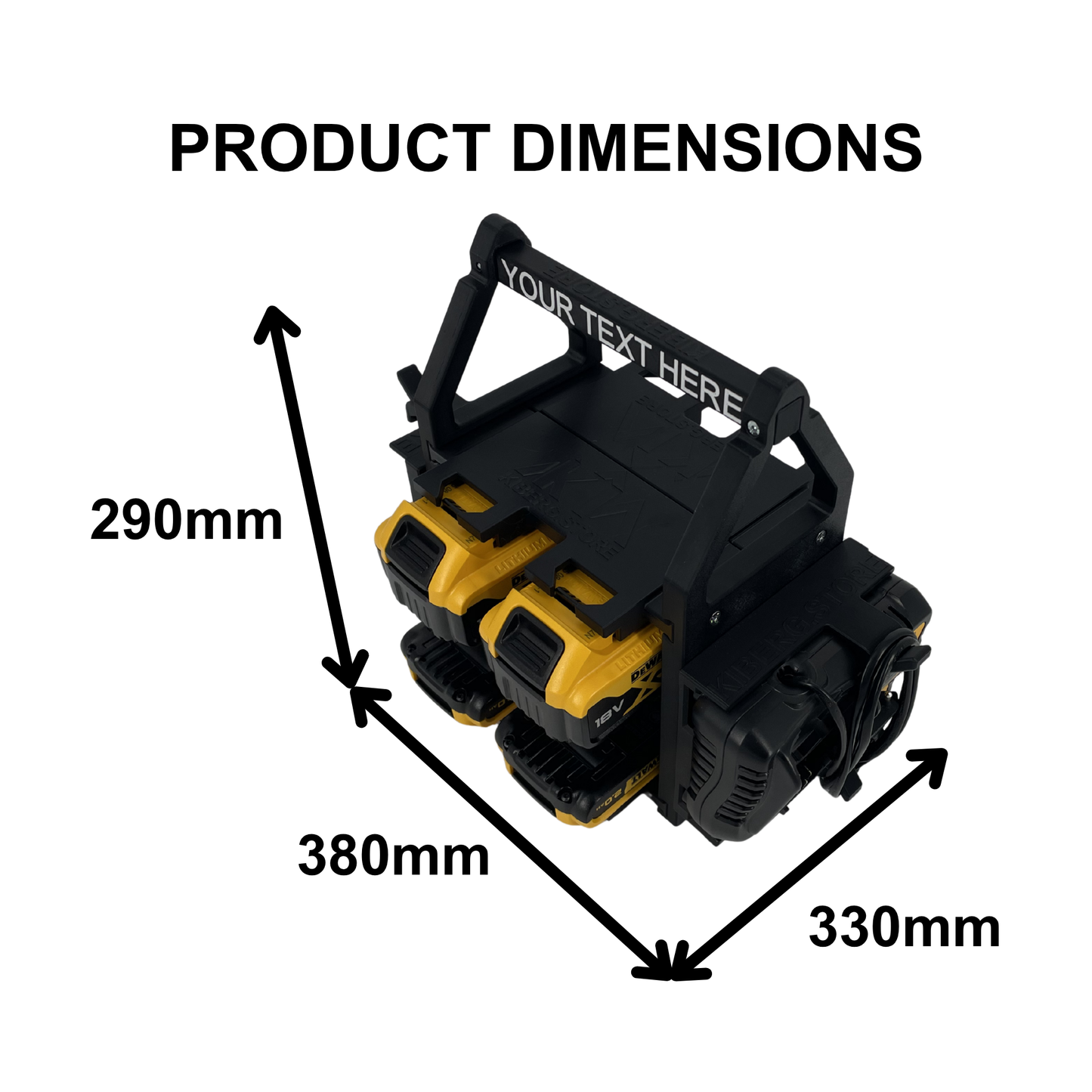 Personalisiertes DEWALT Akku- & Ladegerät-Tragesystem (bis zu 12 18V Akkus)