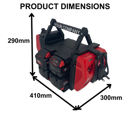Personalisiertes Milwaukee Akku- & Ladegerät-Tragesystem (hält bis zu 12 M18 & M12 Akkus) - Packout Kompatibel
