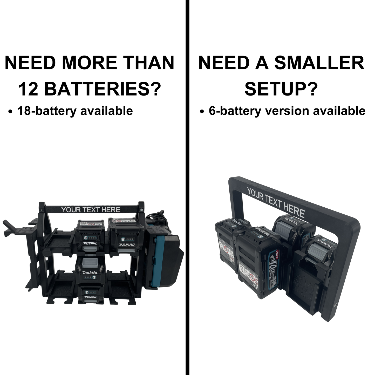 Personalisiertes Makita 40V Akku- & Ladegerät-Tragesystem (bis zu 12 Akkus)