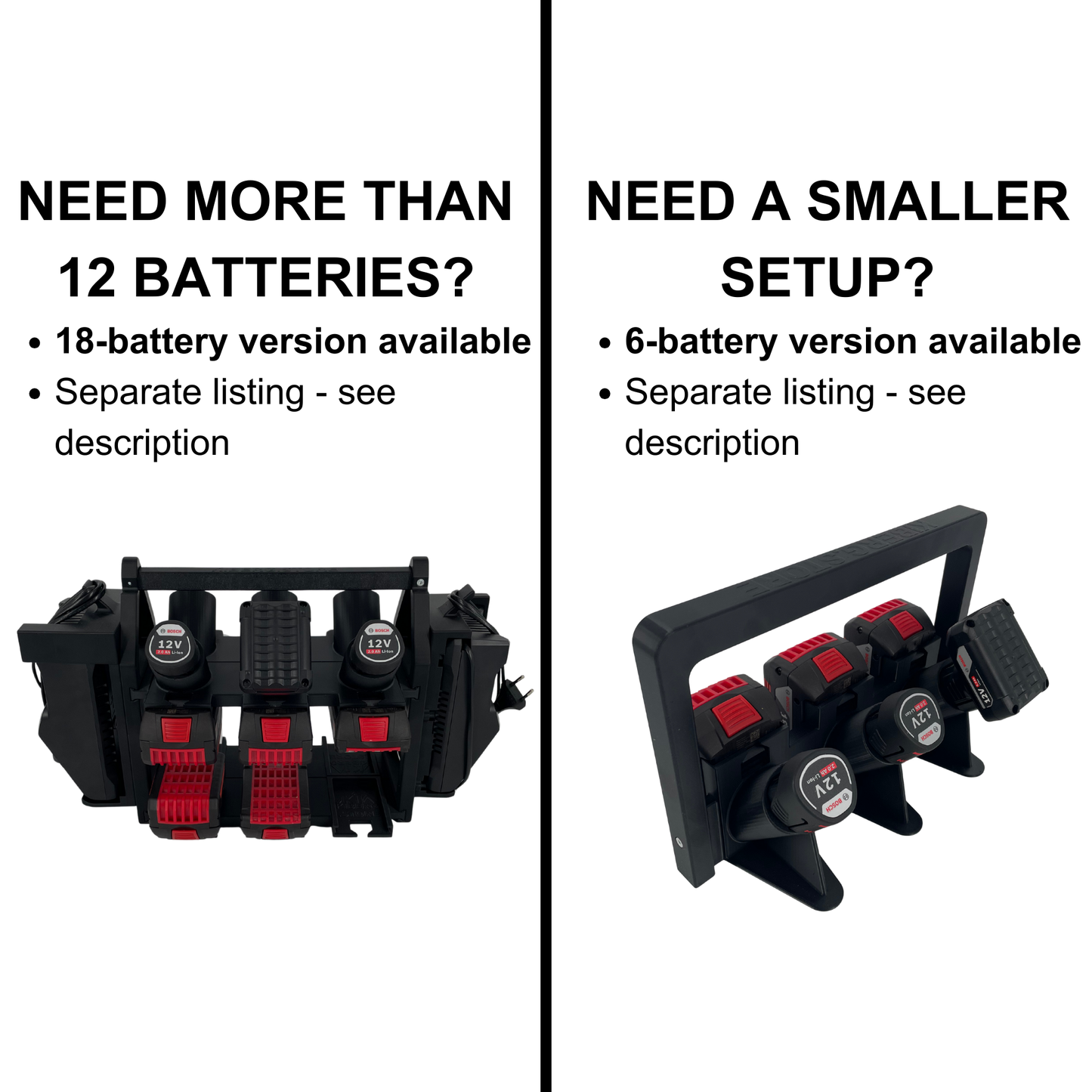 Bosch Akku- & Ladegerät-Tragesystem – Tragbarer Organizer für bis zu 12 Akkus (12V & 18V)
