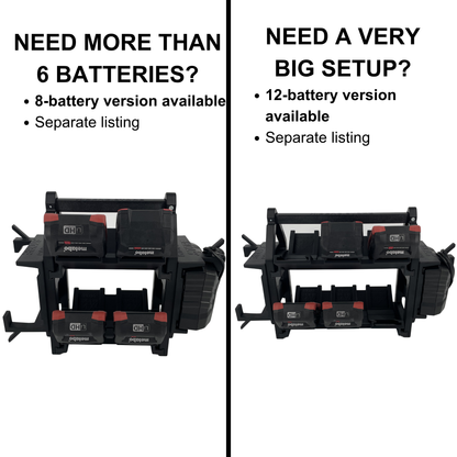 KIBERG Akkuträger für Metabo 18V | Bis zu 6 Akkus tragen | Slide-In System ohne Knopf | Werkstatt & Baustelle | 4er und 6er Version