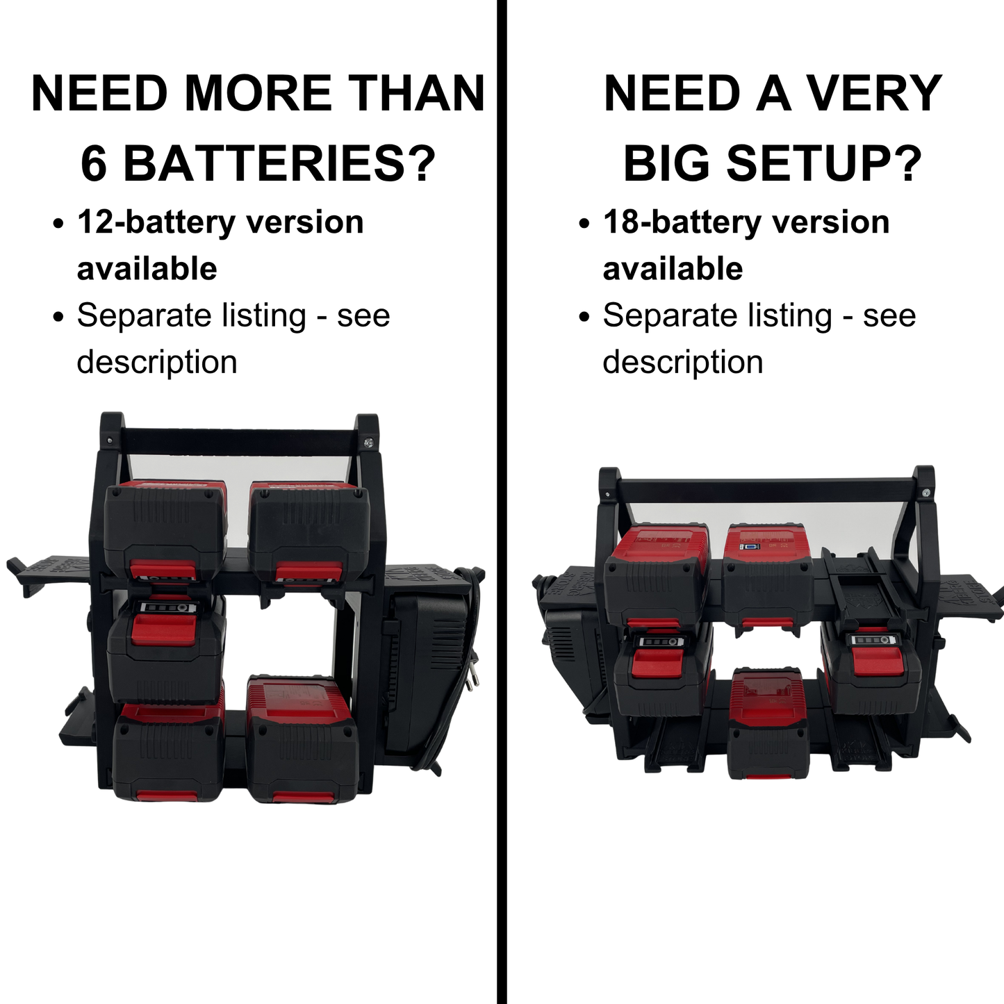 KIBERG Akkuträger für Einhell 18V Power X-Change | Batteriehalter Tragegriff | 4 oder 6 Akkus | Werkstatt Ordnung