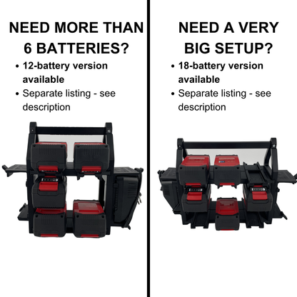 KIBERG Akkuträger für Einhell 18V Power X-Change | Batteriehalter Tragegriff | 4 oder 6 Akkus | Werkstatt Ordnung