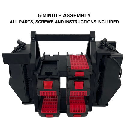 Bosch Akku- & Ladegerät-Tragesystem – Tragbarer Organizer für bis zu 12 Akkus (12V & 18V)