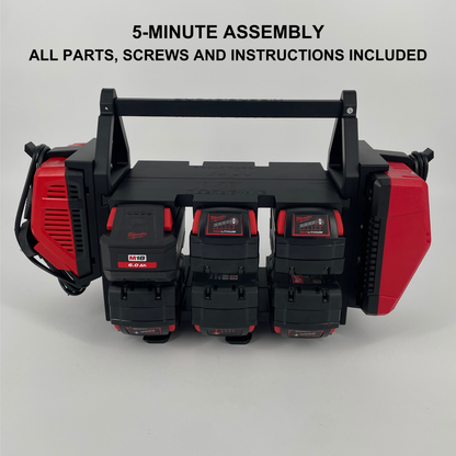Milwaukee Akku- & Ladegerät-Tragesystem für Packout – Organizer für bis zu 18 M18 & M12 Akkus