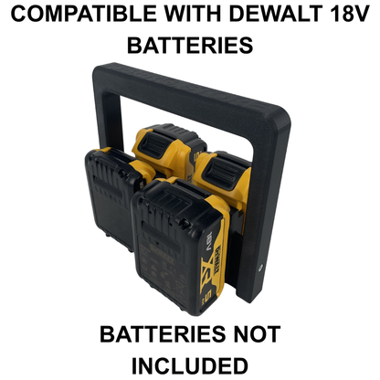 KIBERG Akkuträger für DeWalt 18V | Batteriehalter mit Tragegriff | 4 oder 6 Akkus | Werkstatt & Baustelle
