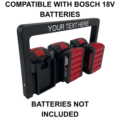 Personalisierter KIBERG Akkuträger für Bosch 18V | Wunschtext Gravur | 4 oder 6 Akkus | Geschenk Handwerker