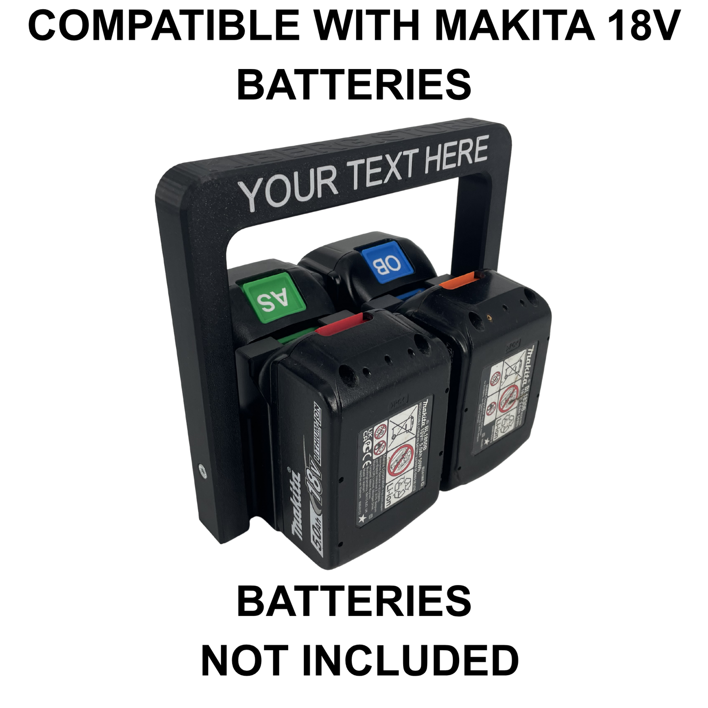 Personalisierter KIBERG Akkuträger für Makita 18V LXT | Wunschtext Gravur | 4 oder 6 Akkus | Geschenk