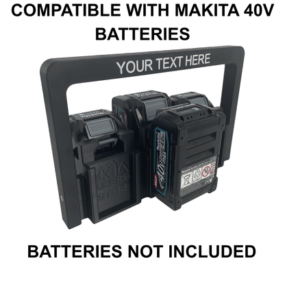 Personalisierter KIBERG Akkuträger für Makita 40V XGT | Wunschtext Gravur | 4 oder 6 Akkus | Geschenk