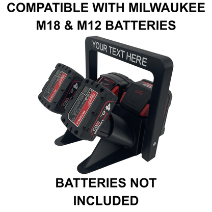 Personalisierter KIBERG Akkuträger für Milwaukee M18 & M12 | Wunschtext Gravur | Geschenk Handwerker