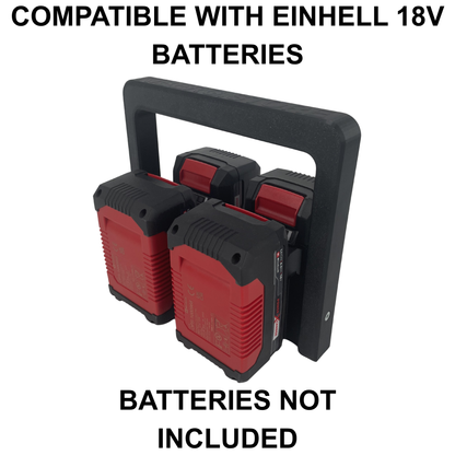 KIBERG Akkuträger für Einhell 18V Power X-Change | Batteriehalter Tragegriff | 4 oder 6 Akkus | Werkstatt Ordnung