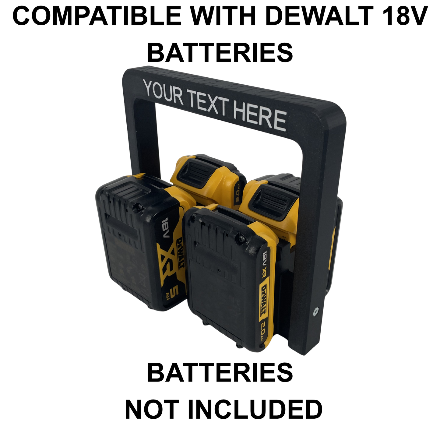 Personalisierter KIBERG Akkuträger für DeWalt 18V | Individuelle Gravur | 4 oder 6 Akkus | Geschenk Handwerker