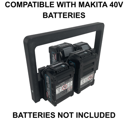 KIBERG Akkuträger für Makita 40V XGT | Batteriehalter mit Tragegriff | 4 oder 6 Akkus | Werkstatt Baustelle