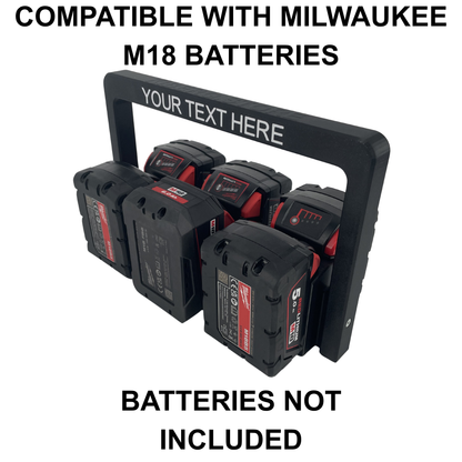 Personalisierter KIBERG Akkuträger für Milwaukee M18 | Wunschtext Gravur | 4 oder 6 Akkus | Geschenk Handwerker