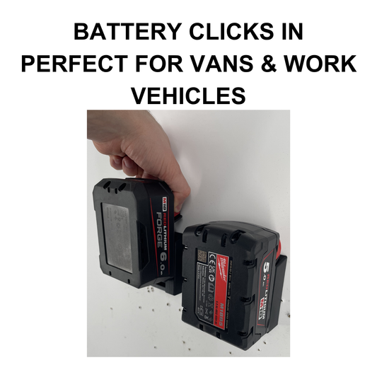 KIBERG Milwaukee M18 Akku Wandhalterung mit Verriegelung | Sichere Batterie-Aufbewahrung für Werkstatt & Transporter