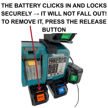 Makita DC18RA Wandhalterung mit Akkuhalter (2–4 Akkuplätze)