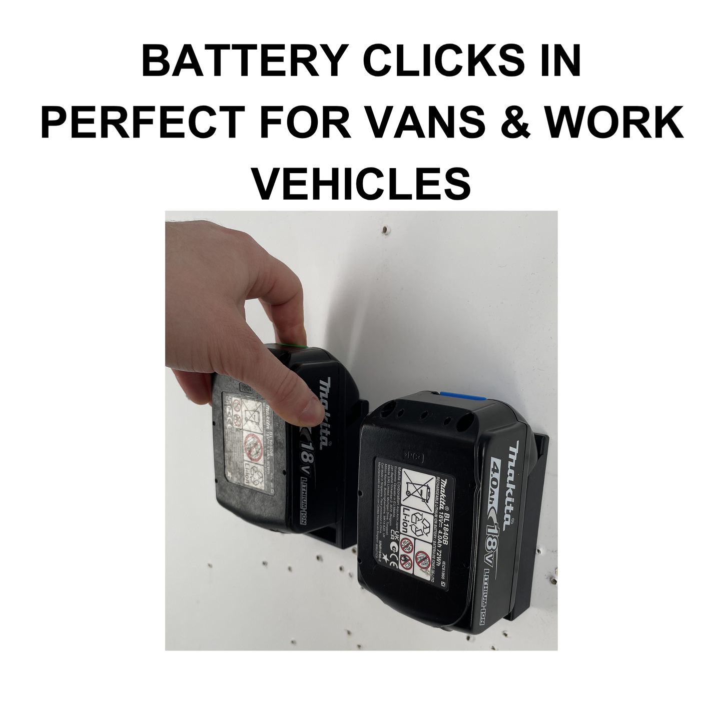 KIBERG Wandhalterung für Makita 18V LXT Akkus | Click-in Verriegelung | Werkstatt & Transporter