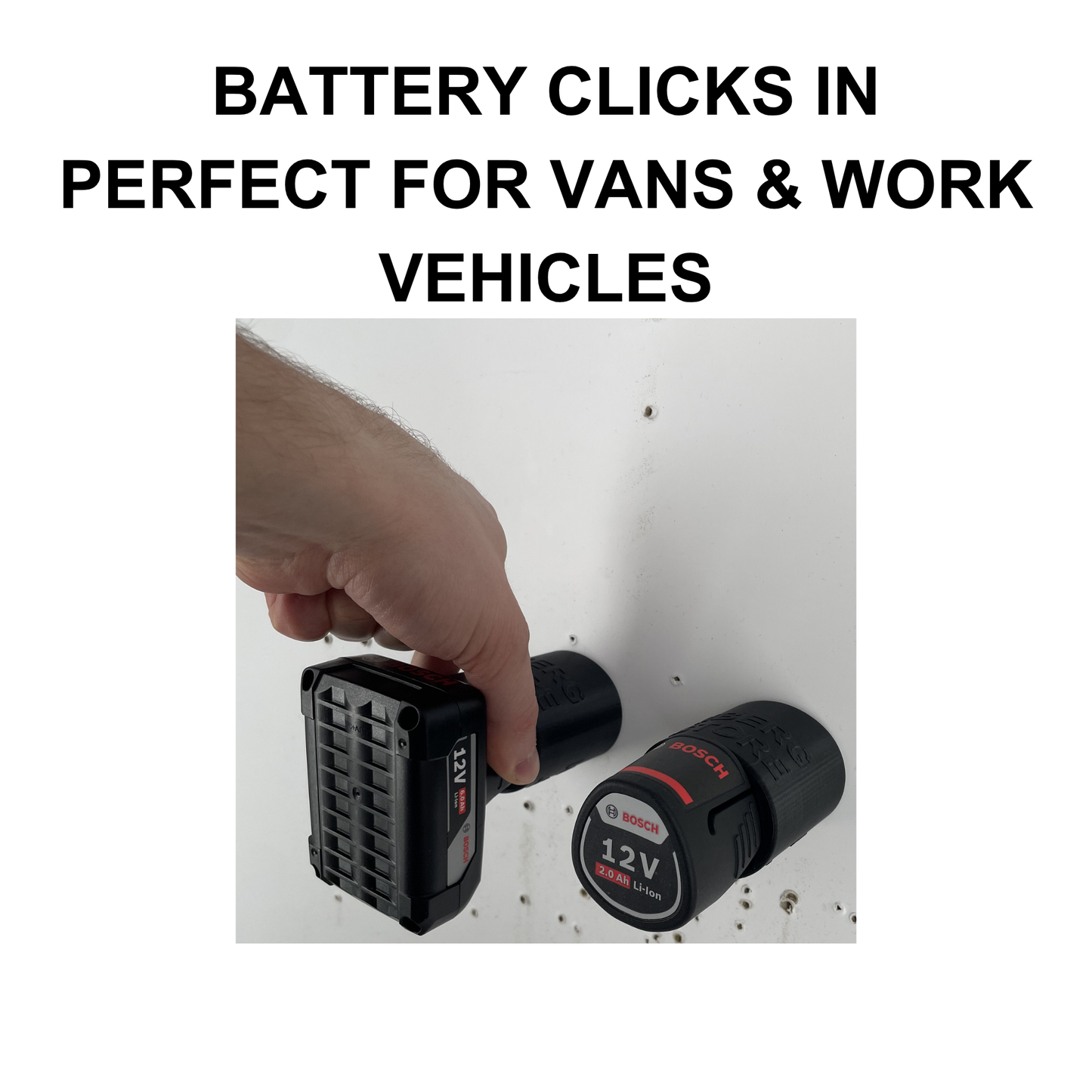 KIBERG Wandhalterung für Bosch 12V Akkus | Klick-System | Werkstatt & Transporter Organizer