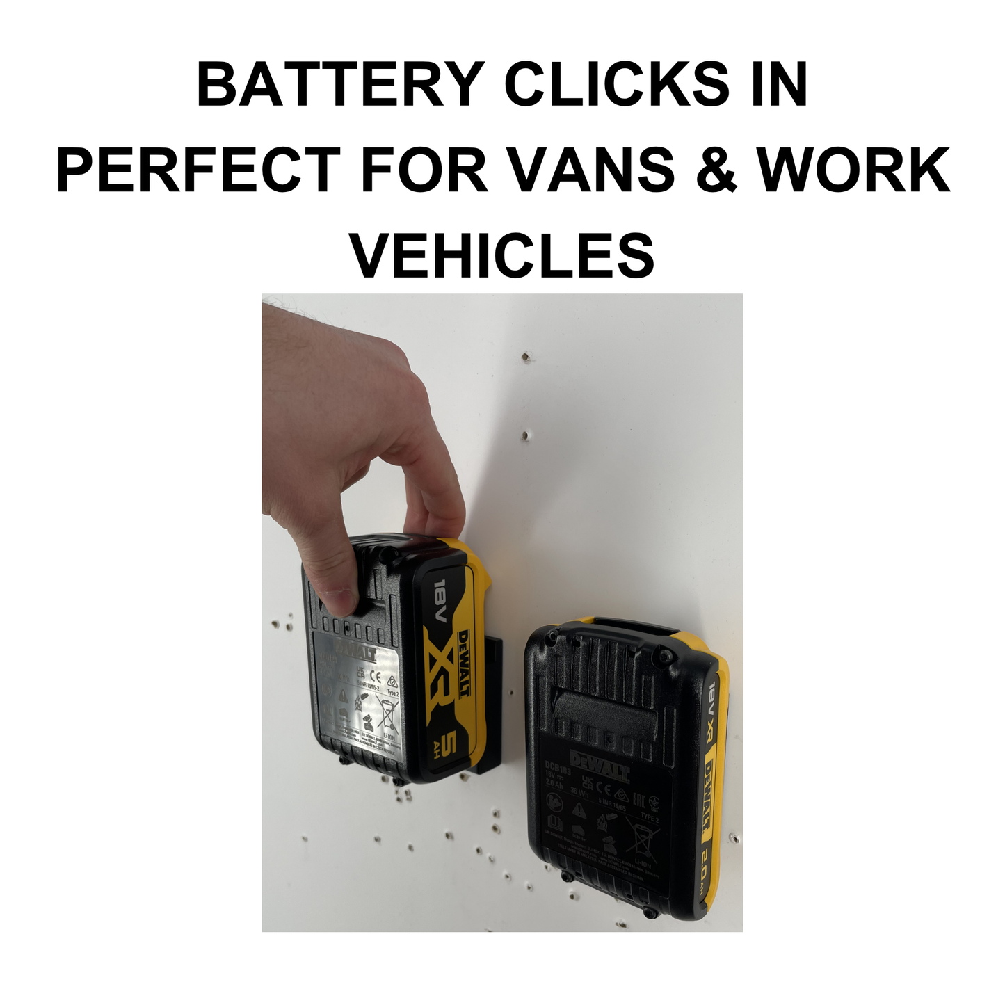 KIBERG Akku-Wandhalterung für DeWalt 18V | Click-In System | Werkstatt & Transporter