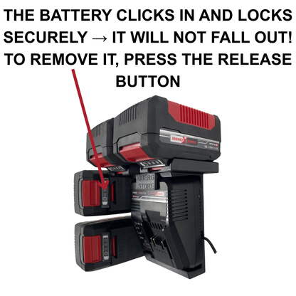 Einhell Power X-Charger 3A Wandhalterung mit Akkuhalter (2 oder 4 Akkus)