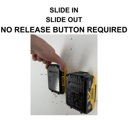KIBERG Wandhalterung für DeWalt 18V Akkus | Slide-In System | Werkstatt Organizer